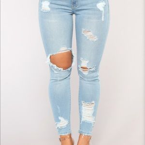 Distressed jeans